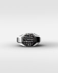 Octagon black pavé ring