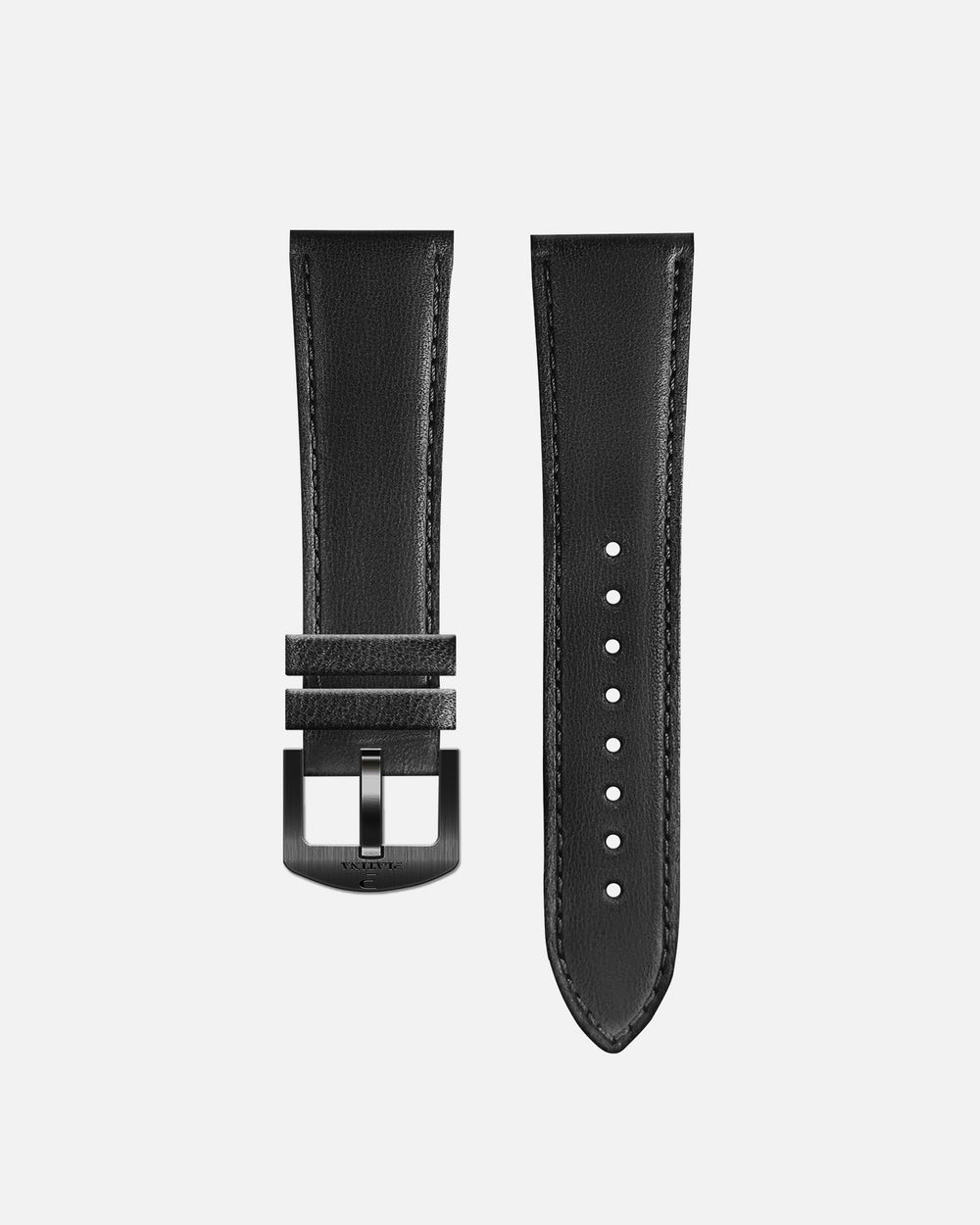 Grey Leather strap - pin buckle anthracite