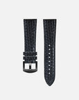 Grey Python Leather strap - pin buckle anthracite