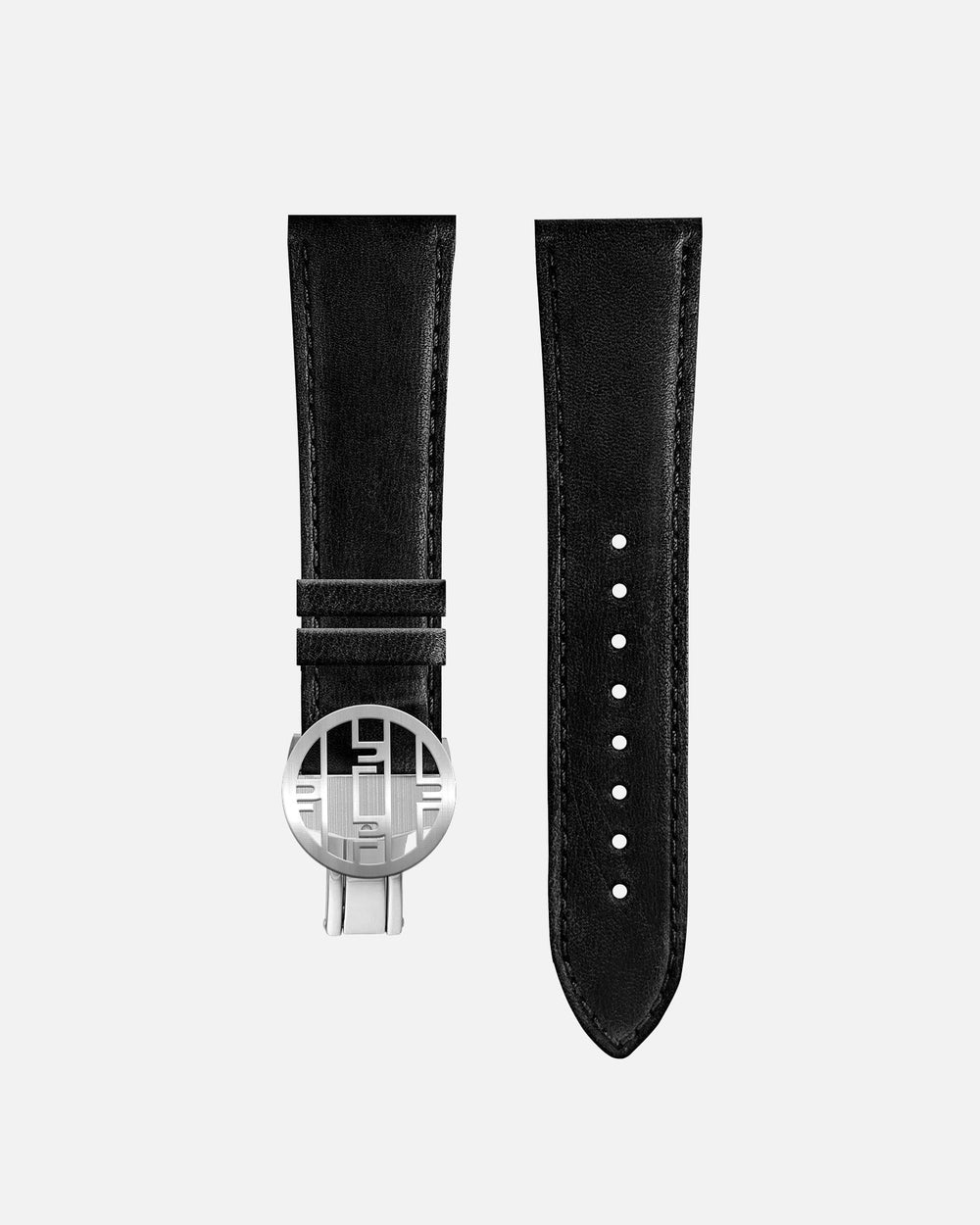 Black Leather strap - butterfly clasp